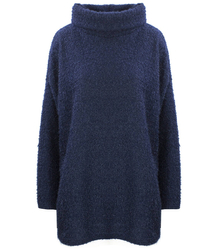 Luźny sweter z golfem puszysty ciepły GOLF