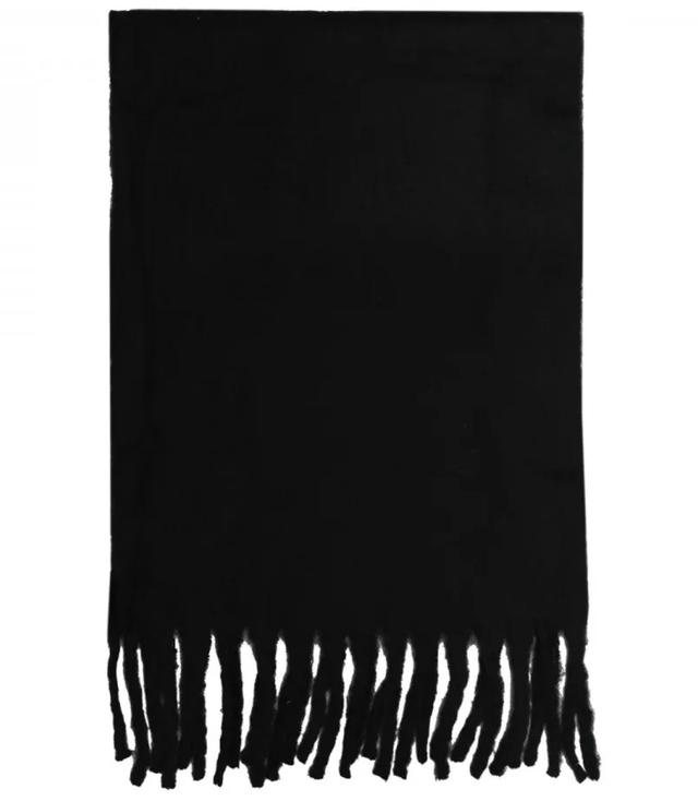Scarf Thick scarf tassels single color warm soft 180x45 cm