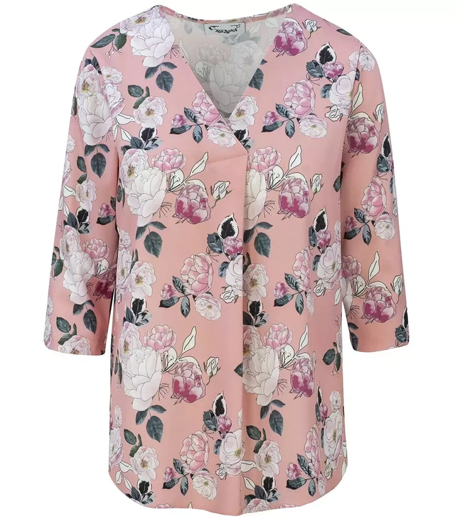 Loose blouse shirt with flowers print CASUAL