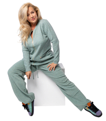 Loose melange knit pants AMELIA