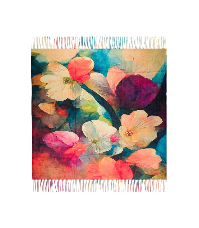 Kwiatowa chusta damska lekka – elegancka apaszka 100x100