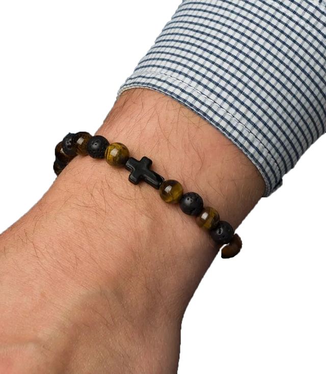 Men's bracelet with natural stones