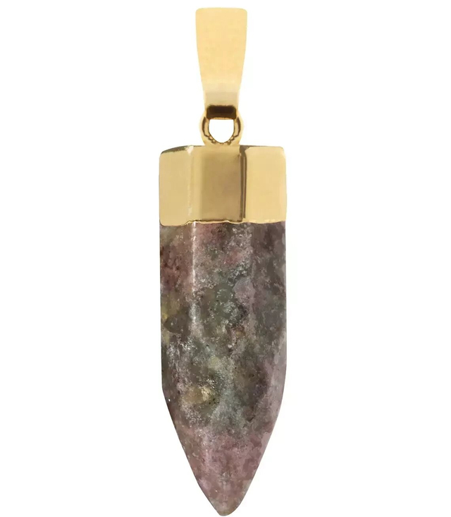 Natural stone pendant GOLD WITH RUBY