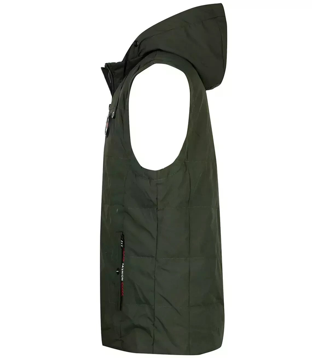 Men's short sleeved vest with a hood