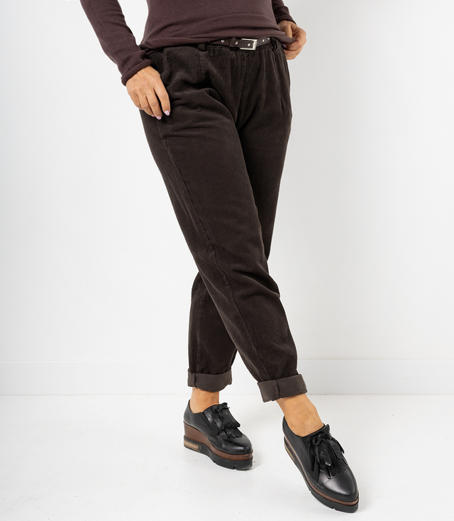 Corduroy chinos pants with belt WERA