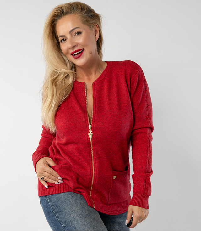 LIVIA melange knit cardigan pullover cardigan