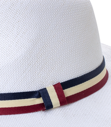 Men's Panama hat with three-color stripe