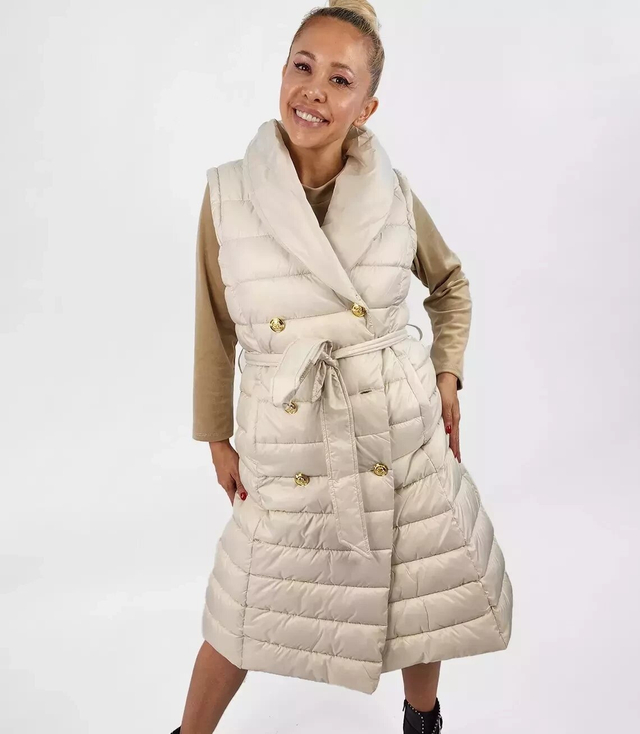 Quilted jacket coat sleeveless 4W1 FUR