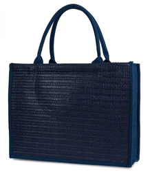 PARIS MILANO braided shopper bag for summer beach large eco bag