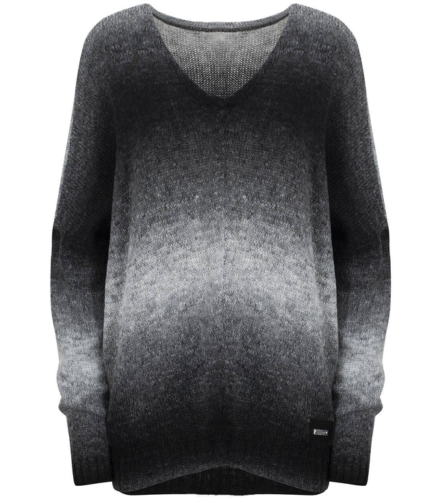 Ciepły damski sweter oversize piękny OMBRE