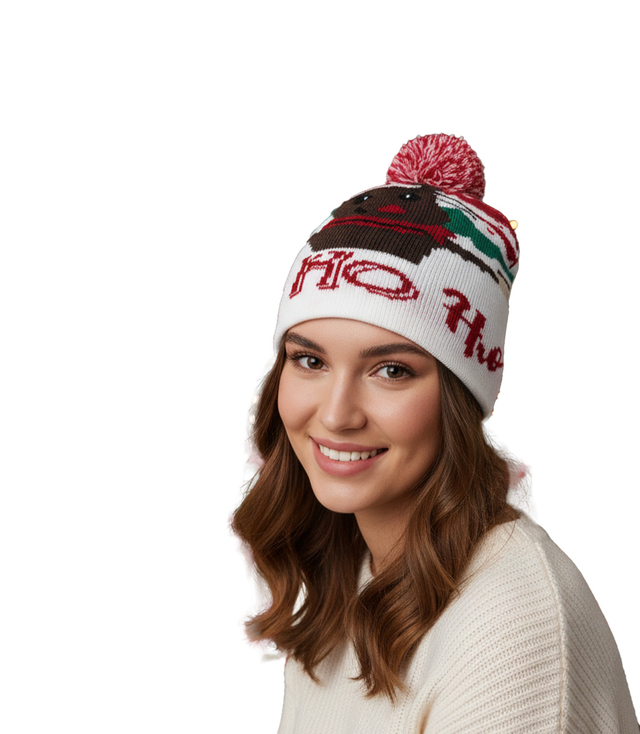 Winter Christmas hat with pom-pom - perfect for preze