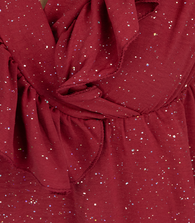 Elegant mini dress with frill and crystals STARLIGHT