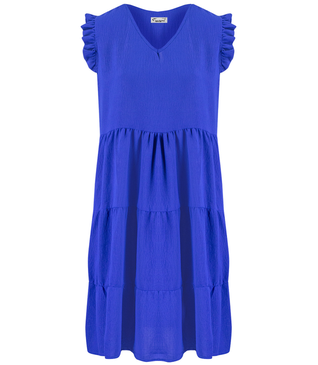 Lovely, loose, oversize midi summer dress with ruffles, IZABELL