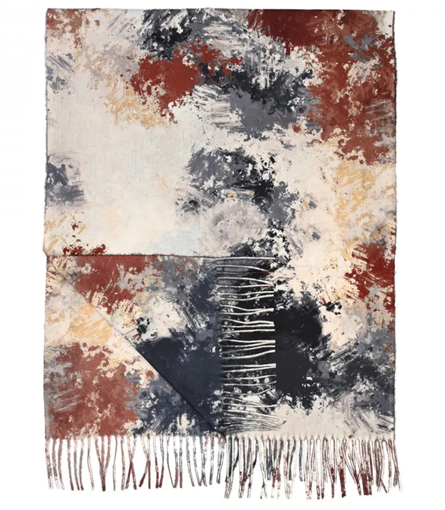 Shawl Scarf tassel warm abstract soft smooth 180x70 cm