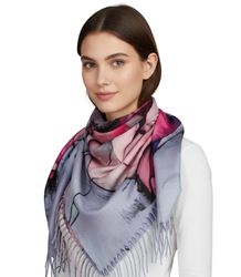 Abstract shawl scarf multicolored elegant with tassels