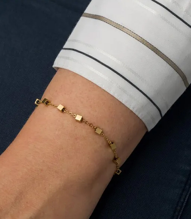 Elegant gold women's steel bracelet