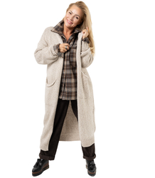 Long warm melange cardigan AURORA