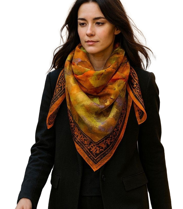 Elegant women's scarf with an insane 70x70 pattern