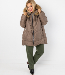 Warm winter jacket with fur hood URBAN EXPLORER