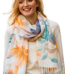 Women's floral pattern scarf 180x70