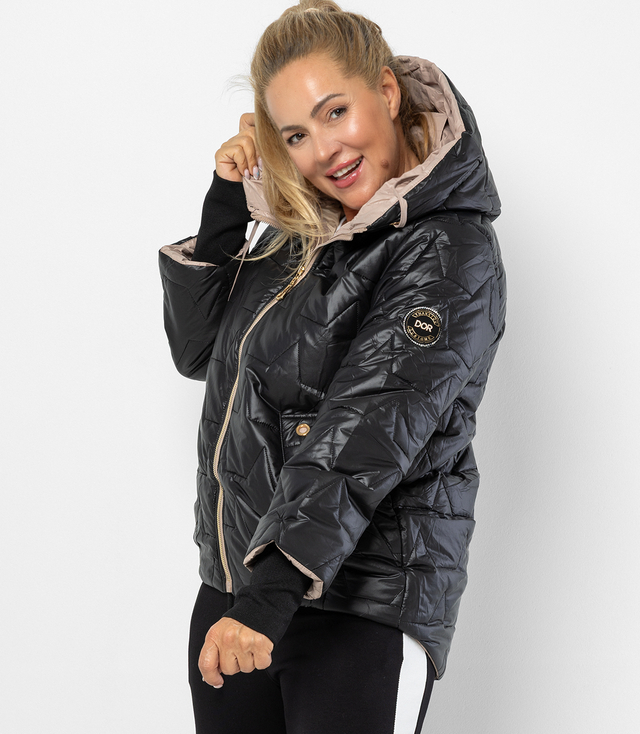Quilted autumn winter jacket with hood MILANO