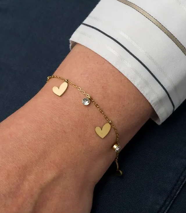 Elegant gold women's steel bracelet