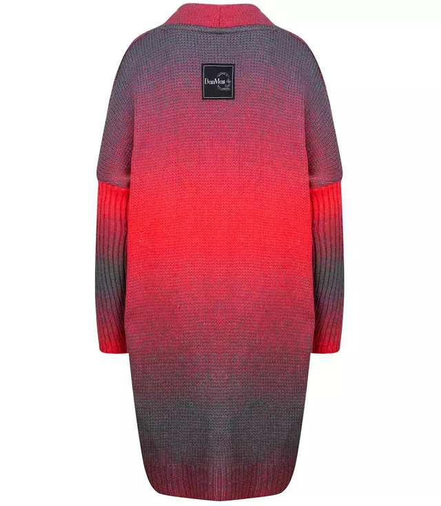 Long cardigan thick colorful ombre sweater