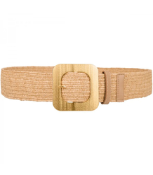 Braided women's belt with large buckle