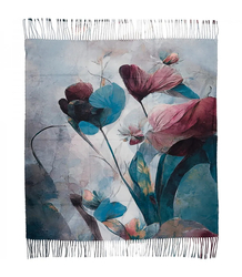 Kwadratowa chusta szal damski z frędzlami AGRAFKA