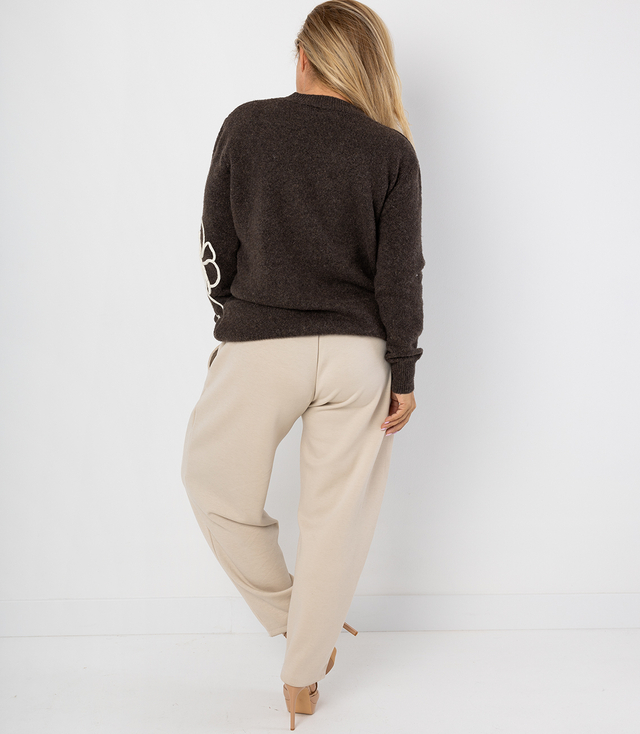 Women's banana fit fabric pants with belt LILIANA