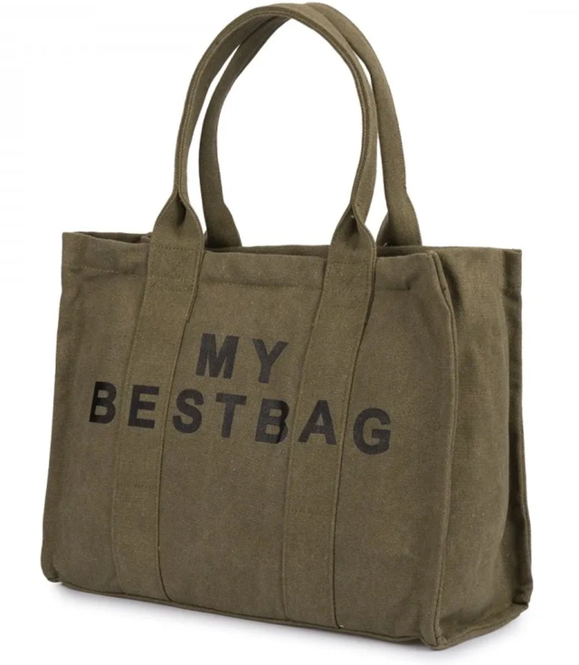 Large shopper bag one-color with the inscription "My Bestbag"