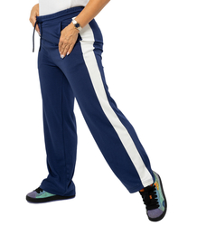 Comfortable sweatpants with white piping LEXI
