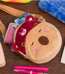 Children's round teddy bear plush bag