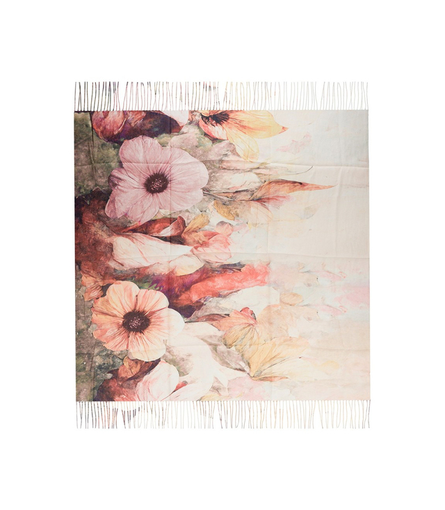 Women's scarf with floral pattern 100x100