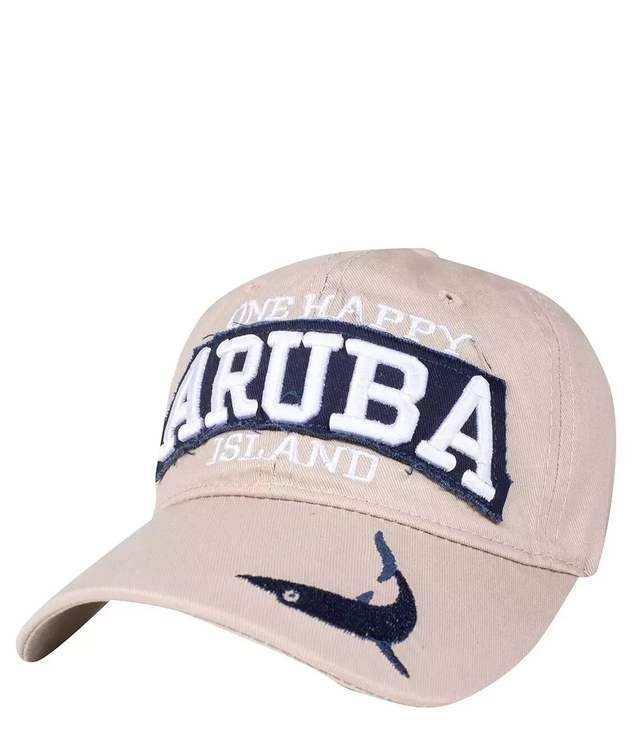 Baseball cap decorated with ARUBA lettering