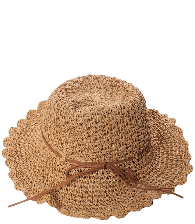 Fashionable large braided pattern women's hat with charming brim