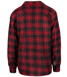 Warm fleece checked men's shirt insulated with faux fur