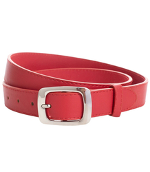 Smooth women's eco leather belt with silver buckle 3 cm