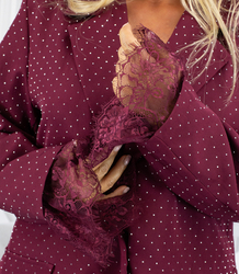 Oversize sequin jacket with lace for party