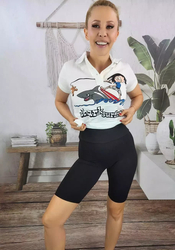 Women's short KARO seamless cycling leggings