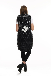 Mickey Mouse long quilted vest Hood