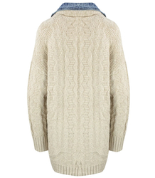 Kurtka sweter jeansowe wstawki JENNY