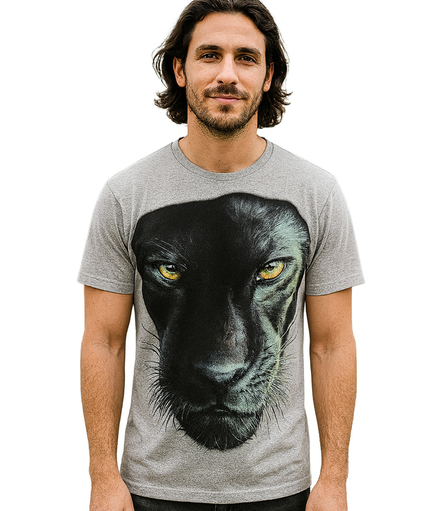 Koszulka męska t-shirt z dużym nadrukiem pantery  bawełna