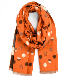 Warm shawl scarf cats dots elegant stylish 180x70 cm