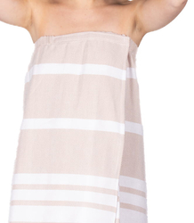Velcro sauna pareo with striped tassels