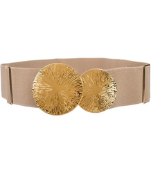 Braided women's belt with large buckle