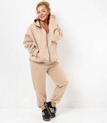 Warm thick sweatshirt set unbuttoned sweatshirt LAURA
