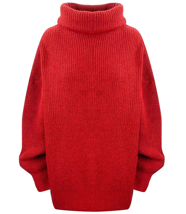Smooth loose oversize turtleneck sweater