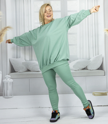 Women's tracksuit loose sweatshirt + ribbed leggings CHICAGO