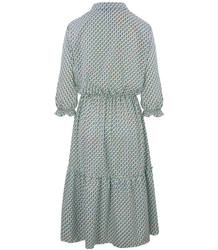 długa sukienka SZMIZJERKA falbanka ROMBY